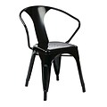 Work Smart Patterson Office Metal Stacking Chair, Black