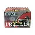Maxell® 109085 UR Type I Blank Audio Cassette Tape, 8/Pack