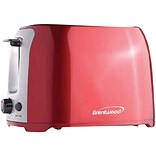 Brentwood Cool Touch 2-Slice Pop-Up Toaster, Red/Stainless Steel (TS-292R)