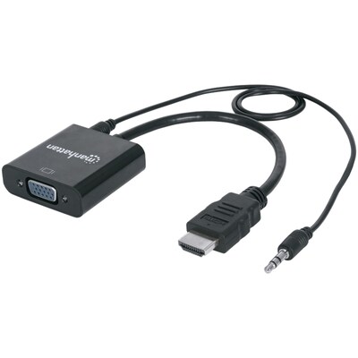 Manhattan HDMI  AM-VGA+ Audio Converter Cable (Color: Black)