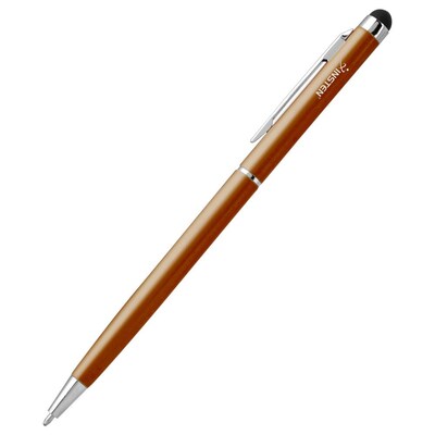 Insten® Universal 2-in-1 Capacitive Stylus with Ball Point Pen, Orange