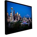 ArtWall Seattle and Mt. Rainier Gallery-Wrapped Canvas 32 x 48 Floater-Framed (0yor050a3248f)
