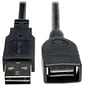 Tripp Lite 6" Universal Reversible Type-A USB/Type-A USB Male/Female Hi-Speed Extension Cable; Black (UR024-06N)