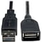 Tripp Lite 6 Universal Reversible Type-A USB/Type-A USB Male/Female Hi-Speed Extension Cable; Black