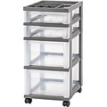 IRIS® 4 Drawer Storage Cart, Gray (585000)