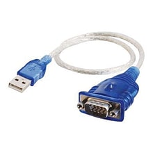 C2G® 26886 1.5 USB-A Male to DB9 Male Serial RS232 Adapter Cable; Blue