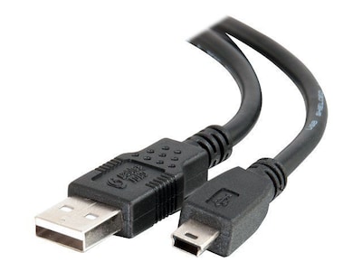 C2G® 27005 6.6 USB-A Male to USB Mini-B Male Data Transfer Cable; Black