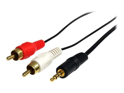 StarTech MU6MMRCA 6ft Stereo Audio Cable; 3.5mm Male to 2x RCA Male