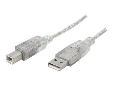 StarTech USBFAB10T 10ft USB 2.0 Cable; A to B, Transparent