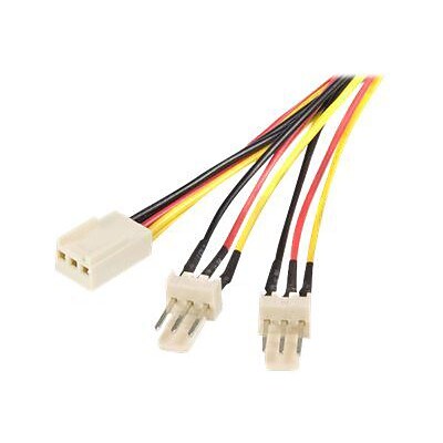 StarTech TX3 Fan Power Splitter Cable, Yellow/Black/White, 1 (TX3SPLIT12)