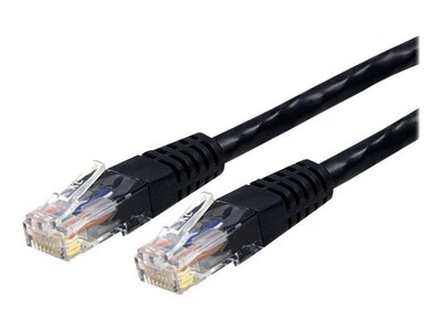 StarTech C6PATCH7BK 7ft Cat 6 Black Molded RJ45 UTP Gigabit Cat6 Patch Cable; 7ft Patch Cord