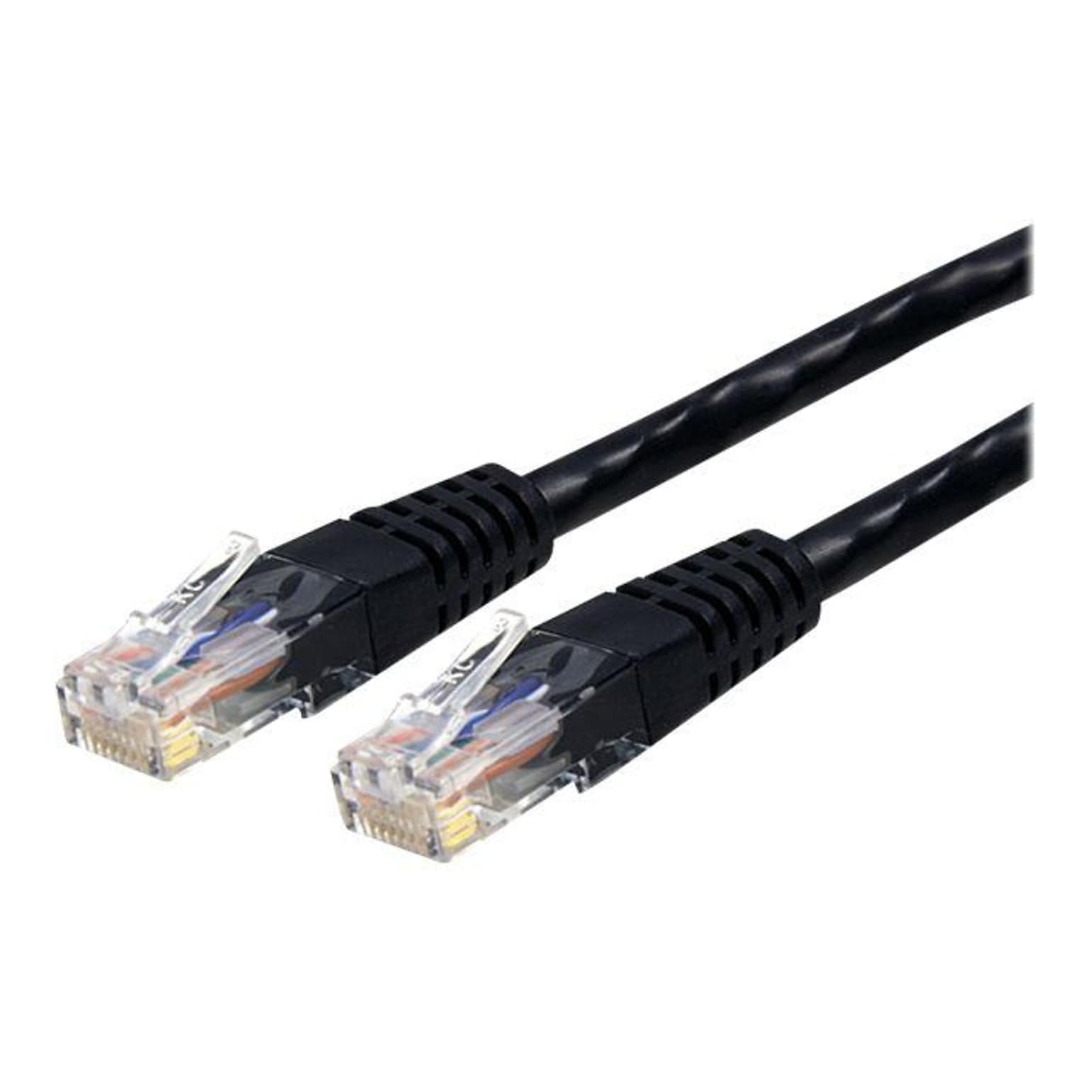 StarTech C6PATCH7BK 7ft Cat 6 Black Molded RJ45 UTP Gigabit Cat6 Patch Cable; 7ft Patch Cord