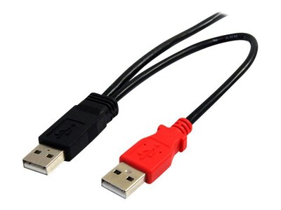 StarTech USB2HABMY3 3ft USB Y Cable for External Hard Drive, USB A to mini B