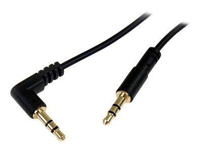 StarTech MU6MMSRA 6ft Slim 3.5mm to Right Angle Stereo Audio Cable; M/M