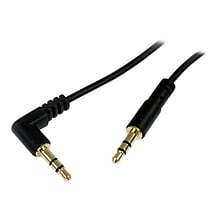 StarTech MU6MMSRA 6ft Slim 3.5mm to Right Angle Stereo Audio Cable; M/M