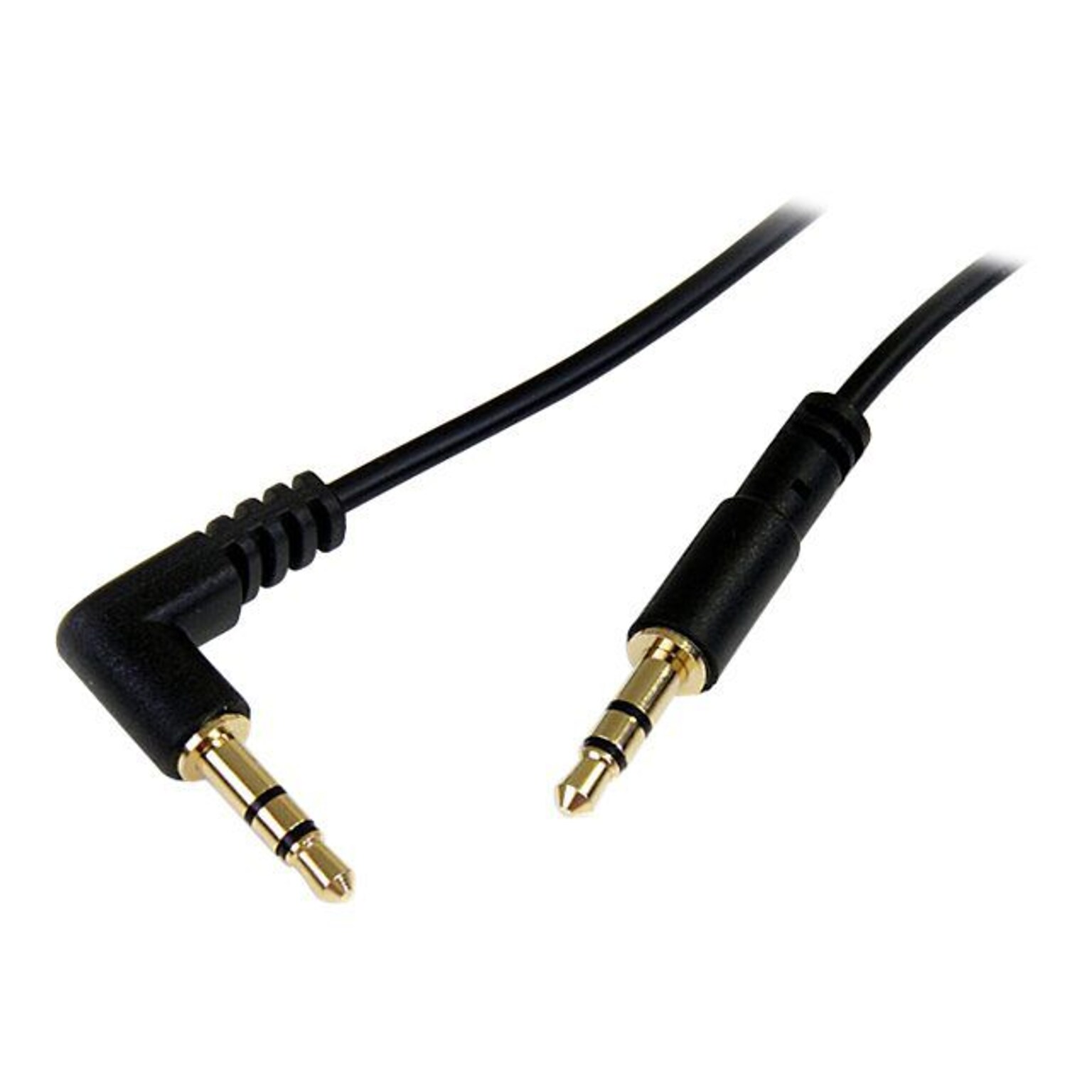 StarTech MU6MMSRA 6ft Slim 3.5mm to Right Angle Stereo Audio Cable; M/M
