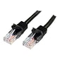 StarTech 45PATCH10BK Cat5e Patch Cable with Snagless RJ45 Connectors; 10 ft, Black