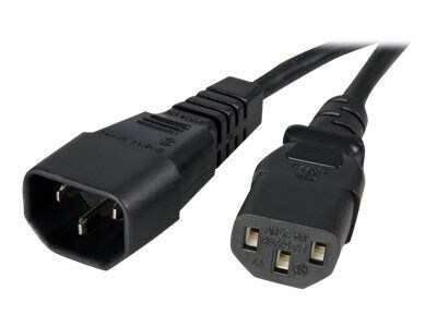 StarTech IEC 60320 C14 to IEC 60320 C13 Standard Computer Power Cord Extension, Black, 6' (PXT100)