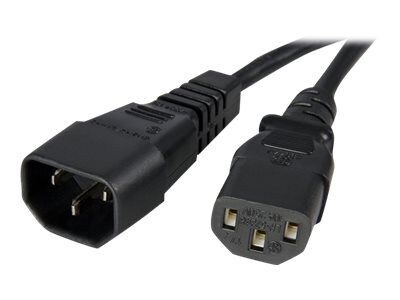 StarTech IEC 60320 C14 to IEC 60320 C13 Standard Computer Power Cord Extension, Black, 6 (PXT100)