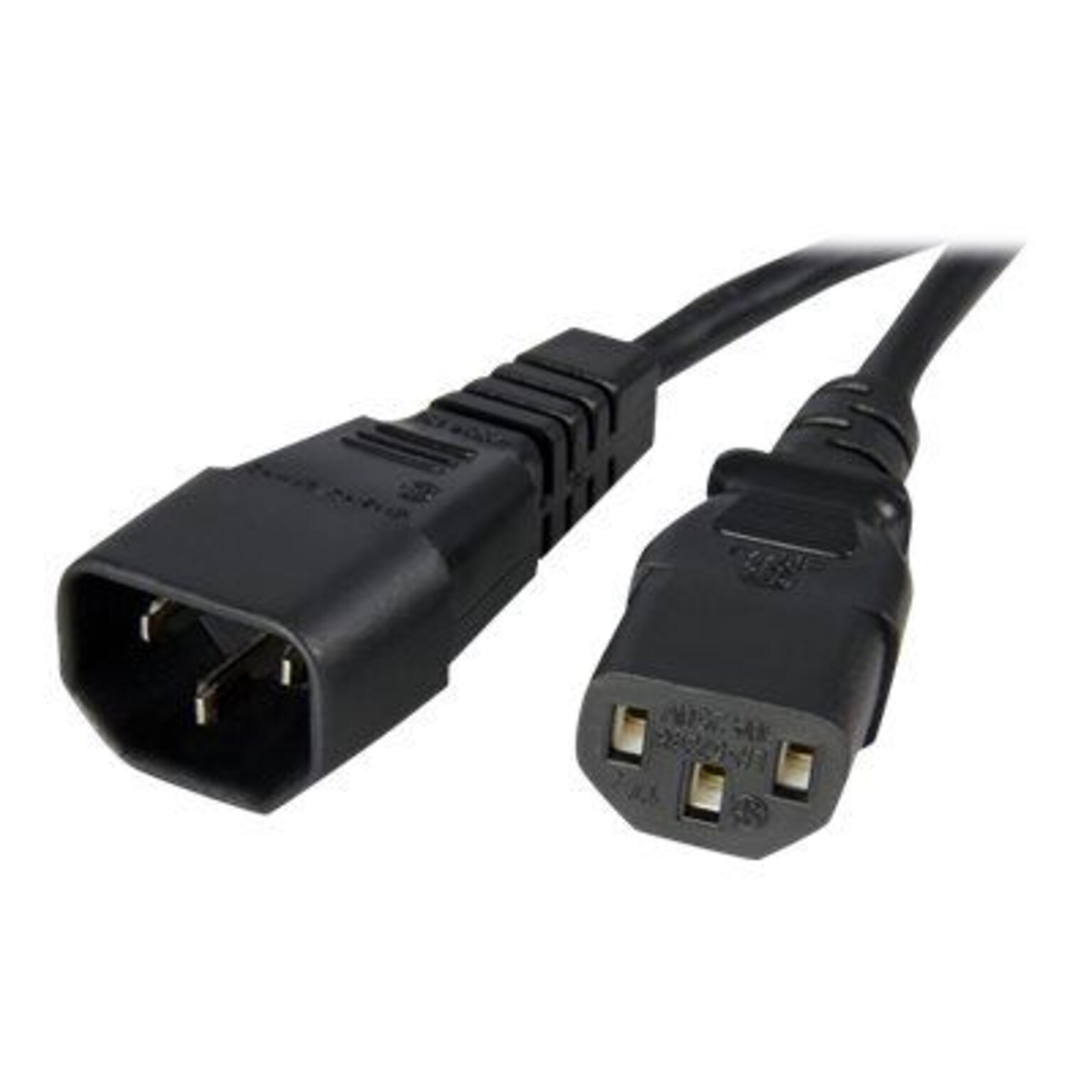 StarTech IEC 60320 C14 to IEC 60320 C13 Standard Computer Power Cord Extension, Black, 6 (PXT100)