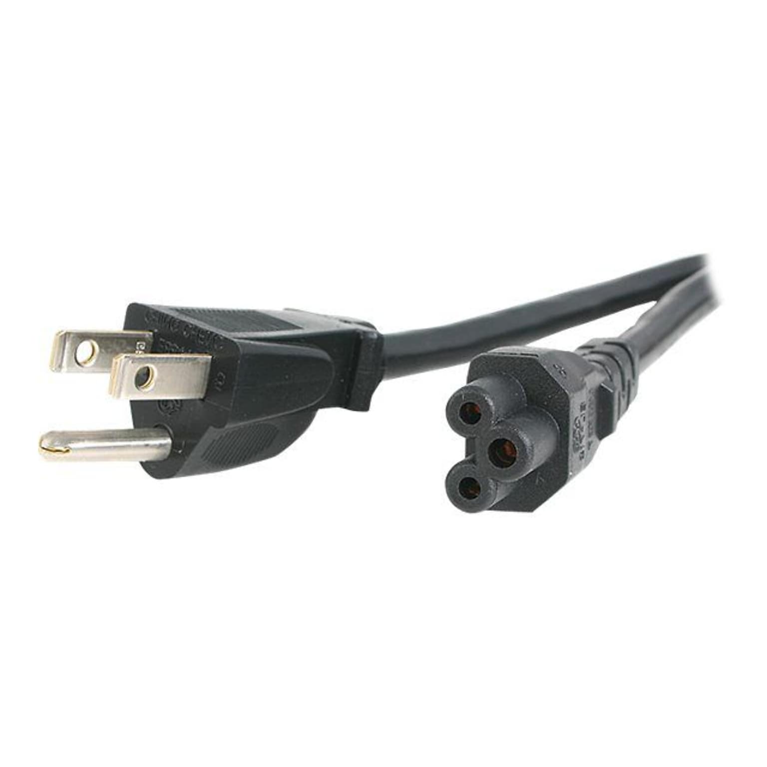 StarTech NEMA 5-15P to IEC 60320 C5 Standard Laptop Power Cord, Black, 3 (PXT101NB3S3)