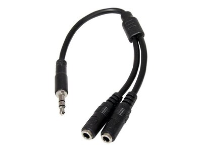 StarTech MUY1MFFS Slim Stereo Splitter Cable; 3.5mm Male to 2x 3.5mm Female
