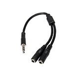 StarTech MUY1MFFS Slim Stereo Splitter Cable; 3.5mm Male to 2x 3.5mm Female