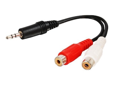 C2G ® Value Series 40422 6 Mini-Phone to RCA Audio Y-Adapter Cable; Black
