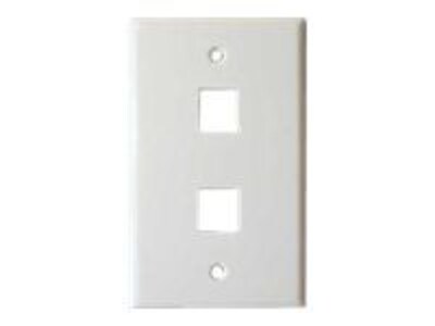 4XEM™ 2 Port/Outlet RJ45 Cat5/Cat6 Ethernet Wall Plate; White (4XFP02KYWH)