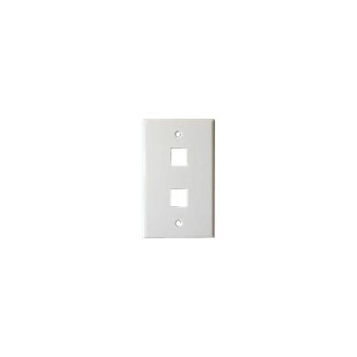 4XEM™ 2 Port/Outlet RJ45 Cat5/Cat6 Ethernet Wall Plate; White (4XFP02KYWH)