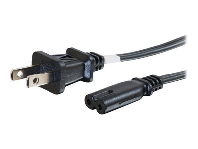 C2G ® 6' NEMA 5-15/IEC320C7 Male/Female 2-Slot Non-Polarized Power Cord; Black (27398)