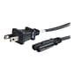 C2G ® 6' NEMA 5-15/IEC320C7 Male/Female 2-Slot Non-Polarized Power Cord; Black (27398)