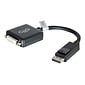 C2G® 54321 8" DisplayPort to DVI-D Single Link Male/Female Converter Adapter; Black
