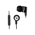 V7® HA110-12NB 3.9 Wired Binaural Earbud with Microphone, Black