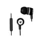 V7® HA110-12NB 3.9' Wired Binaural Earbud with Microphone, Black