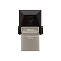 Kingston ® DataTraveler microDuo 3.0 16GB 70 Mbps Read/10 Mbps Write USB 3.0 Flash Drive, Gray (DTDUO3/16GB)