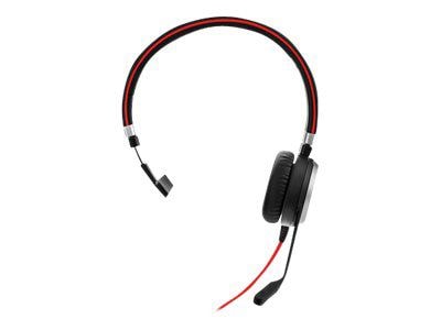 Jabra Evolve 40 UC Over-the-Head Mono Headset with Noise-Cancelling Microphone, Black