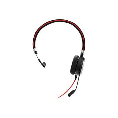 Jabra Evolve 40 UC Over-the-Head Mono Headset with Noise-Cancelling Microphone, Black
