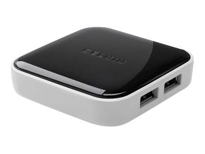Belkin™ 4 Port Hi-Speed USB 2.0 Powered Desktop Hub; Black/Gray (F4U020TT)