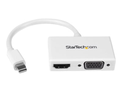 StarTech MDP2HDVGAW Travel A/V adapter; 2-in-1 Mini DisplayPort to HDMI or VGA Converter, White