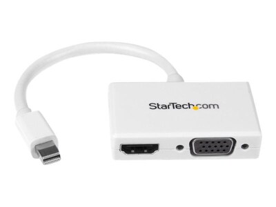 StarTech MDP2HDVGAW Travel A/V adapter; 2-in-1 Mini DisplayPort to HDMI or VGA Converter, White