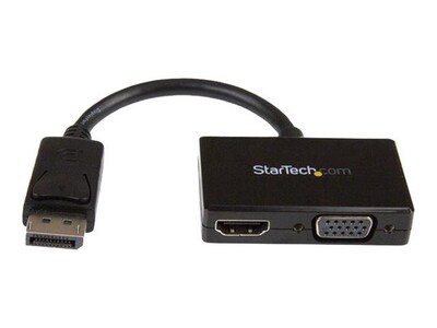 StarTech DP2HDVGA Travel A/V Adapter; 2-in-1 DisplayPort to HDMI or VGA
