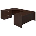 Bush Business Furniture Westfield Elite 72W x 30D Left Handed U Shaped Desk with Lateral File Cabinet, Mocha Cherry (SRE080MRSU)