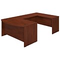 Bush Business Furniture Westfield Elite 60W x 36D Bow Front U Shaped Desk, Hansen Cherry, Installed (SRE082HCFA)