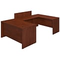 Bush Business Furniture Westfield Elite 60W x 30D U Shaped Desk with Privacy Bridge, Hansen Cherry, Installed (SRE090HCFA)