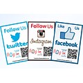 Shopping Wall QR Code Stickers Facebook Instagram Twitter Social Media 3/Set