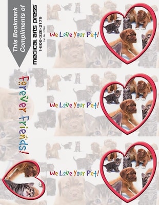 Photo Image 3-Up Laser Postcards with Bookmark, We Love Your Pet, 150 Postcards/Pack