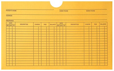 Medical Arts Press® Filing Envelopes, Patient Data File, 250/Box