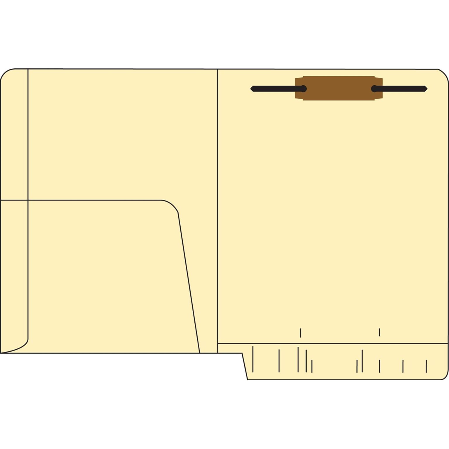 Medical Arts Press® 14 Pt. Manila End-Tab Pocket Folders; 1 Fastener