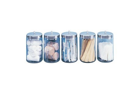 Mabis® Stor-A-Lot™ Jars; Unlabeled Clear Glass, 5/Set